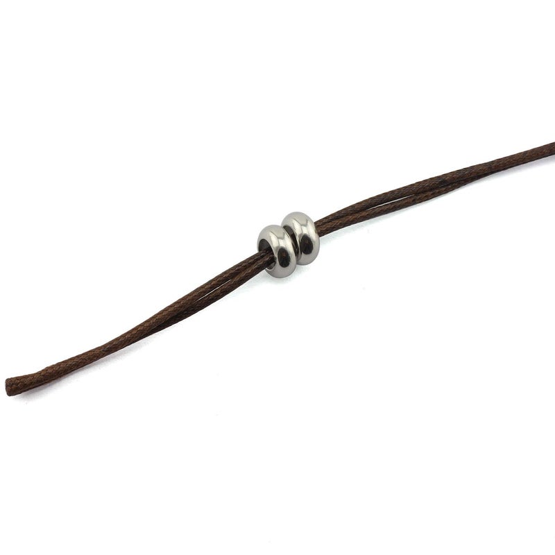 Tegg 20pcs 10mm Stainless Steel Insert Rubber Stopper Positioning Spacer Beads for Bracelet Necklace DIY Crafts Making Jewelry Findings Accessories 4.5mm Hole 3mm Height Flat Loose Beads Silver - Image 2